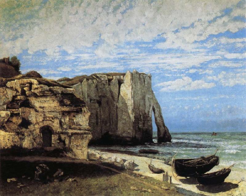 Courbet, Gustave The Cliff at Etretat after the Storm Sweden oil painting art